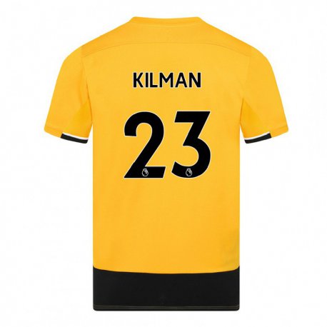 Kandiny Férfi Max Kilman #23 Sárga Fekete Hazai Jersey 2022/23 Mez Póló Ing