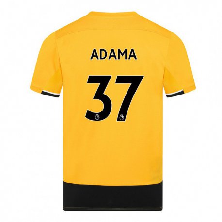 Kandiny Férfi Adama Traore #37 Sárga Fekete Hazai Jersey 2022/23 Mez Póló Ing