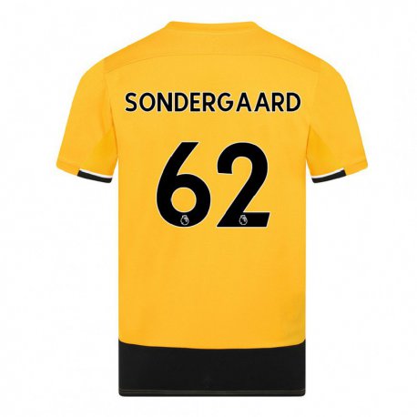 Kandiny Férfi Andreas Sondergaard #62 Sárga Fekete Hazai Jersey 2022/23 Mez Póló Ing
