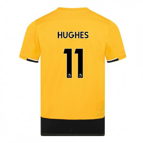 Kandiny Férfi Amber Hughes #11 Sárga Fekete Hazai Jersey 2022/23 Mez Póló Ing