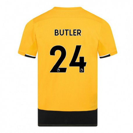 Kandiny Férfi Elli Butler #24 Sárga Fekete Hazai Jersey 2022/23 Mez Póló Ing