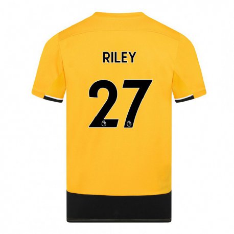 Kandiny Férfi Lauren Riley #27 Sárga Fekete Hazai Jersey 2022/23 Mez Póló Ing