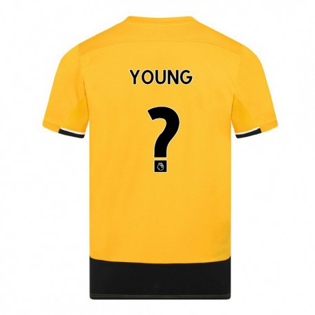 Kandiny Férfi Joe Young #0 Sárga Fekete Hazai Jersey 2022/23 Mez Póló Ing