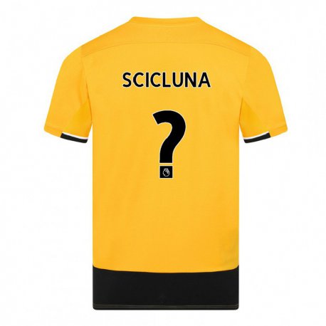 Kandiny Férfi Lucas Scicluna #0 Sárga Fekete Hazai Jersey 2022/23 Mez Póló Ing