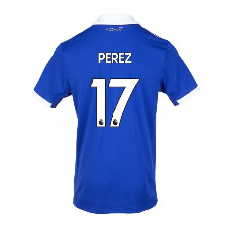 Kandiny Férfi Ayoze Perez #17 Kék Fehér Hazai Jersey 2022/23 Mez Póló Ing