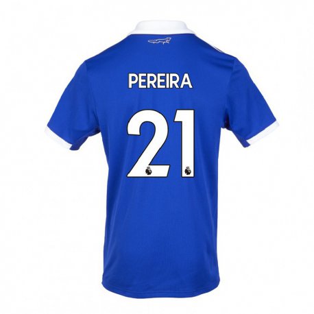 Kandiny Férfi Ricardo Pereira #21 Kék Fehér Hazai Jersey 2022/23 Mez Póló Ing