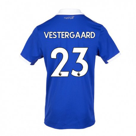 Kandiny Férfi Jannik Vestergaard #23 Kék Fehér Hazai Jersey 2022/23 Mez Póló Ing