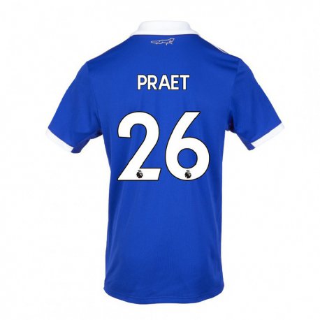 Kandiny Férfi Dennis Praet #26 Kék Fehér Hazai Jersey 2022/23 Mez Póló Ing