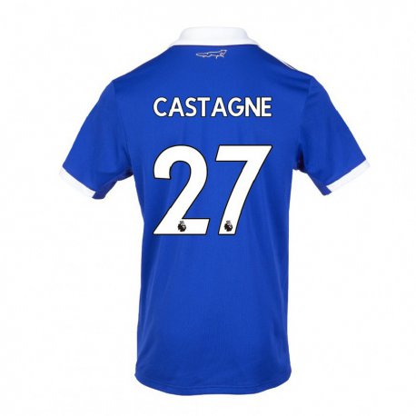 Kandiny Férfi Timothy Castagne #27 Kék Fehér Hazai Jersey 2022/23 Mez Póló Ing