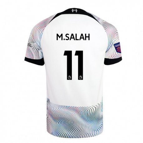 Kandiny Férfi Mohamed Salah #11 Fehér Színes Idegenbeli Jersey 2022/23 Mez Póló Ing