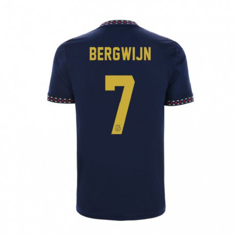 Kandiny Férfi Steven Bergwijn #7 Sötétkék Idegenbeli Jersey 2022/23 Mez Póló Ing
