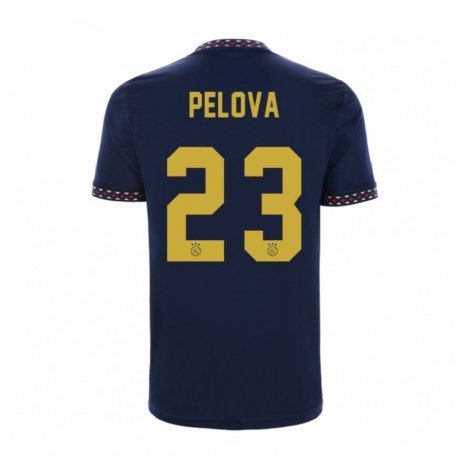 Kandiny Férfi Victoria Pelova #23 Sötétkék Idegenbeli Jersey 2022/23 Mez Póló Ing