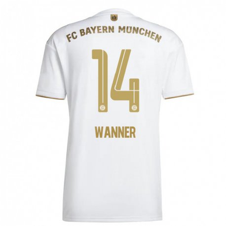 Kandiny Férfi Paul Wanner #14 Fehér Aranypénz Idegenbeli Jersey 2022/23 Mez Póló Ing