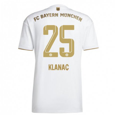 Kandiny Férfi Luka Klanac #25 Fehér Aranypénz Idegenbeli Jersey 2022/23 Mez Póló Ing