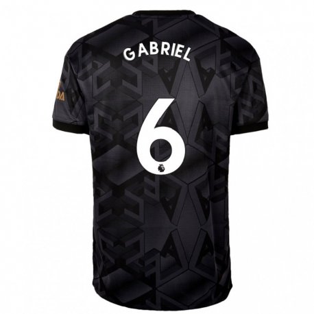 Kandiny Férfi Gabriel Magalhaes #6 Fekete Szürke Idegenbeli Jersey 2022/23 Mez Póló Ing