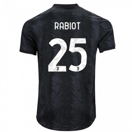 Kandiny Férfi Adrien Rabiot #25 Sötét Fekete Idegenbeli Jersey 2022/23 Mez Póló Ing