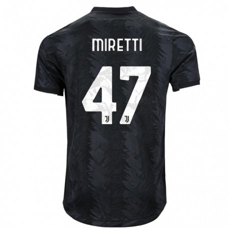 Kandiny Férfi Fabio Miretti #47 Sötét Fekete Idegenbeli Jersey 2022/23 Mez Póló Ing