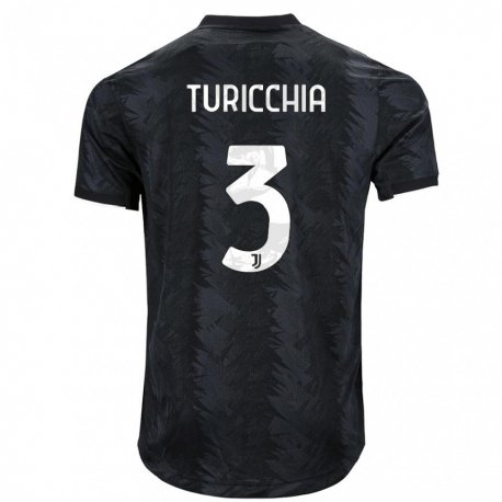Kandiny Férfi Riccardo Turicchia #3 Sötét Fekete Idegenbeli Jersey 2022/23 Mez Póló Ing