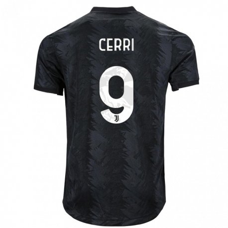 Kandiny Férfi Leonardo Cerri #9 Sötét Fekete Idegenbeli Jersey 2022/23 Mez Póló Ing