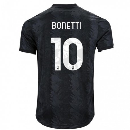 Kandiny Férfi Andrea Bonetti #10 Sötét Fekete Idegenbeli Jersey 2022/23 Mez Póló Ing
