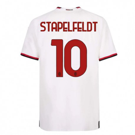 Kandiny Férfi Nina Stapelfeldt #10 Fehér Piros Idegenbeli Jersey 2022/23 Mez Póló Ing