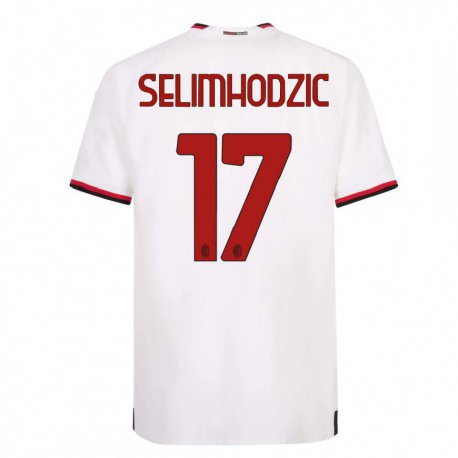 Kandiny Férfi Noa Selimhodzic #17 Fehér Piros Idegenbeli Jersey 2022/23 Mez Póló Ing