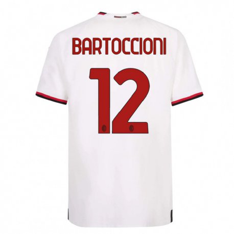 Kandiny Férfi Andrea Bartoccioni #12 Fehér Piros Idegenbeli Jersey 2022/23 Mez Póló Ing