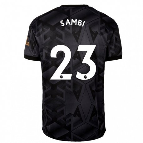 Kandiny Férfi Albert Sambi Lokonga #23 Fekete Szürke Idegenbeli Jersey 2022/23 Mez Póló Ing