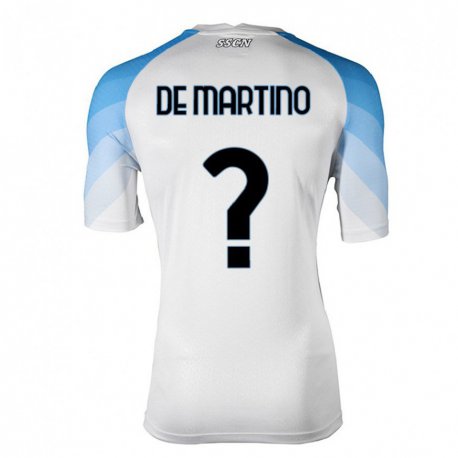 Kandiny Férfi Enrico Pio De Martino #0 Fehér ég Kék Idegenbeli Jersey 2022/23 Mez Póló Ing