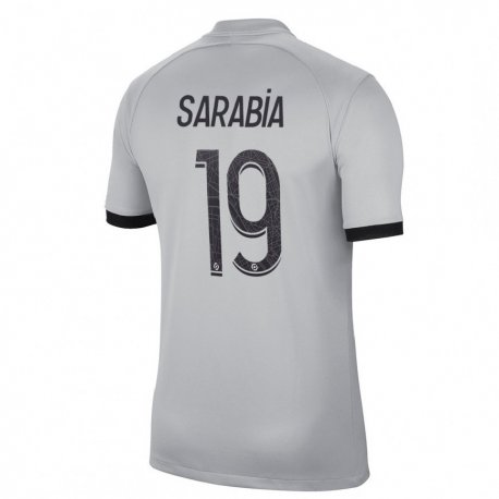 Kandiny Férfi Pablo Sarabia #19 Szürke Idegenbeli Jersey 2022/23 Mez Póló Ing