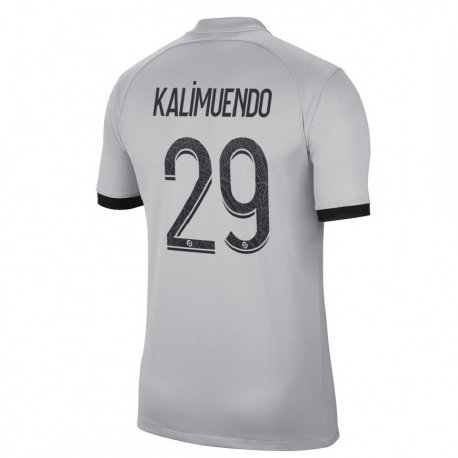 Kandiny Férfi Arnaud Kalimuendo #29 Szürke Idegenbeli Jersey 2022/23 Mez Póló Ing