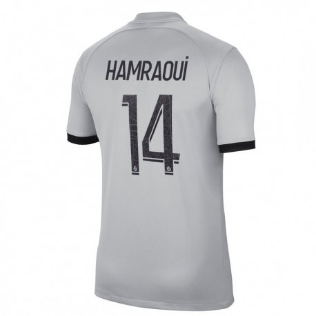 Kandiny Férfi Kheira Hamraoui #14 Szürke Idegenbeli Jersey 2022/23 Mez Póló Ing