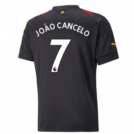 Kandiny Férfi Joao Cancelo #7 Fekete Piros Idegenbeli Jersey 2022/23 Mez Póló Ing