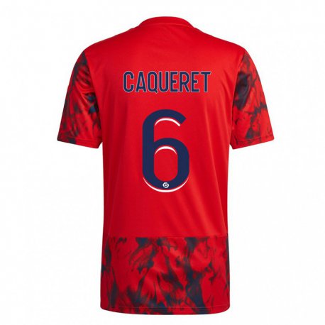 Kandiny Férfi Maxence Caqueret #6 Vörös Tér Idegenbeli Jersey 2022/23 Mez Póló Ing
