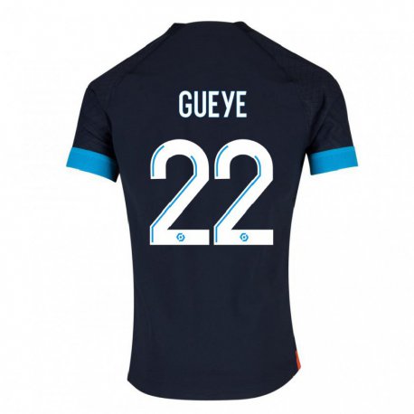 Kandiny Férfi Pape Gueye #22 Fekete Olimpiát Idegenbeli Jersey 2022/23 Mez Póló Ing