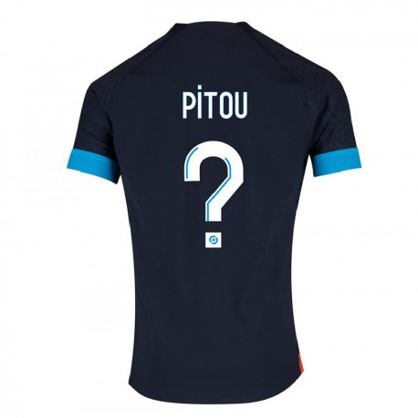 Kandiny Férfi Jonathan Pitou #0 Fekete Olimpiát Idegenbeli Jersey 2022/23 Mez Póló Ing