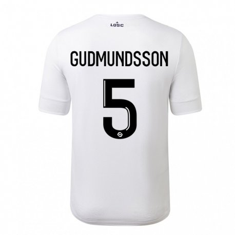 Kandiny Férfi Gabriel Gudmundsson #5 Fehér Bíbor Idegenbeli Jersey 2022/23 Mez Póló Ing