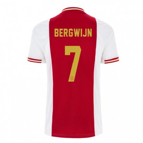 Kandiny Női Steven Bergwijn #7 Sötét Vörös Fehér Hazai Jersey 2022/23 Mez Póló Ing
