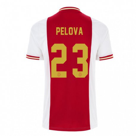Kandiny Női Victoria Pelova #23 Sötét Vörös Fehér Hazai Jersey 2022/23 Mez Póló Ing