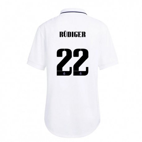 Kandiny Női Antonio Rudiger #22 Fehér Lila Hazai Jersey 2022/23 Mez Póló Ing