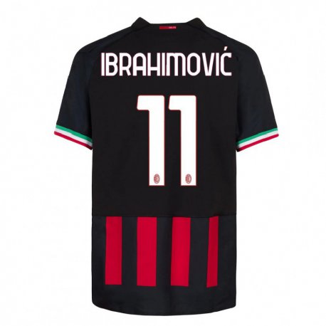 Kandiny Női Zlatan Ibrahimovic #11 Fekete Piros Hazai Jersey 2022/23 Mez Póló Ing