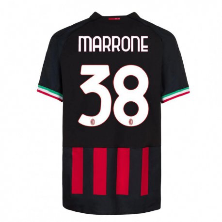 Kandiny Női Federico Marrone #38 Fekete Piros Hazai Jersey 2022/23 Mez Póló Ing