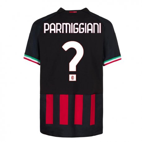 Kandiny Női Pietro Parmiggiani #0 Fekete Piros Hazai Jersey 2022/23 Mez Póló Ing