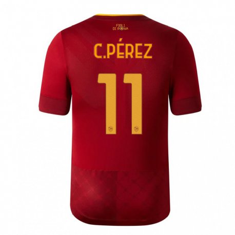 Kandiny Női Carles Perez #11 Barna Vörös Hazai Jersey 2022/23 Mez Póló Ing
