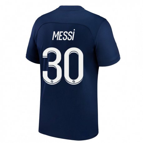 Kandiny Női Lionel Messi #30 Sötét Kék Piros Hazai Jersey 2022/23 Mez Póló Ing