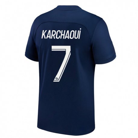 Kandiny Női Sakina Karchaoui #7 Sötét Kék Piros Hazai Jersey 2022/23 Mez Póló Ing