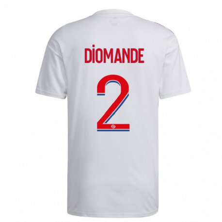 Kandiny Női Sinaly Diomande #2 Fehér Kék Piros Hazai Jersey 2022/23 Mez Póló Ing