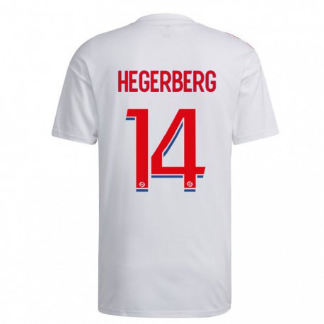 Kandiny Női Ada Hegerberg #14 Fehér Kék Piros Hazai Jersey 2022/23 Mez Póló Ing
