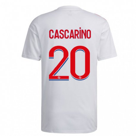 Kandiny Női Delphine Cascarino #20 Fehér Kék Piros Hazai Jersey 2022/23 Mez Póló Ing