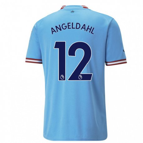 Kandiny Női Filippa Angeldahl #12 Kék Piros Hazai Jersey 2022/23 Mez Póló Ing
